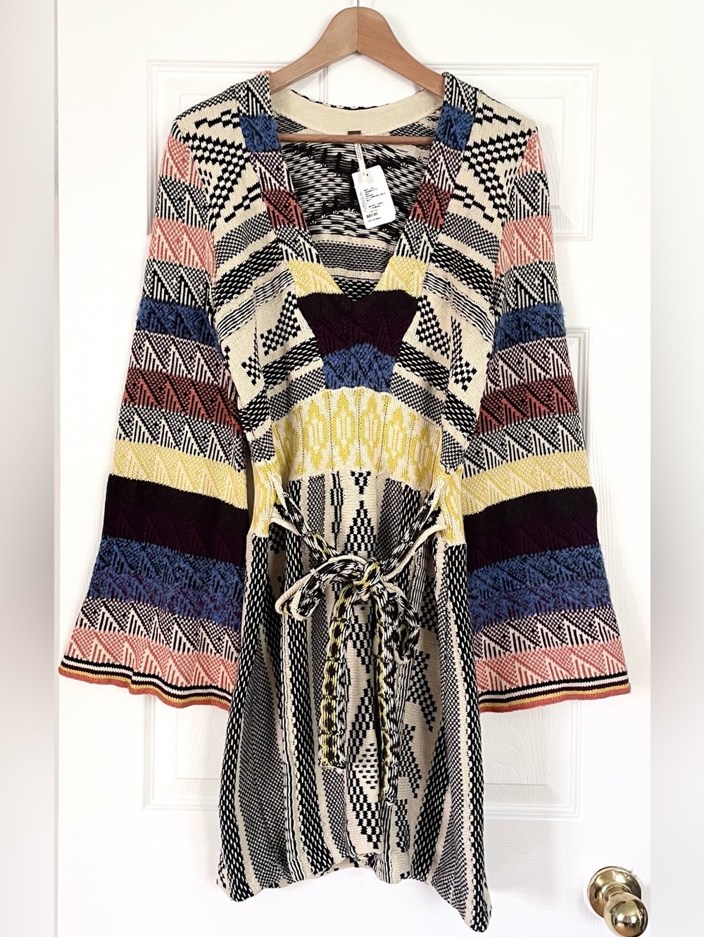 NWT Free People Patchwork Sweater Dress Size L - Picture 3 of 7